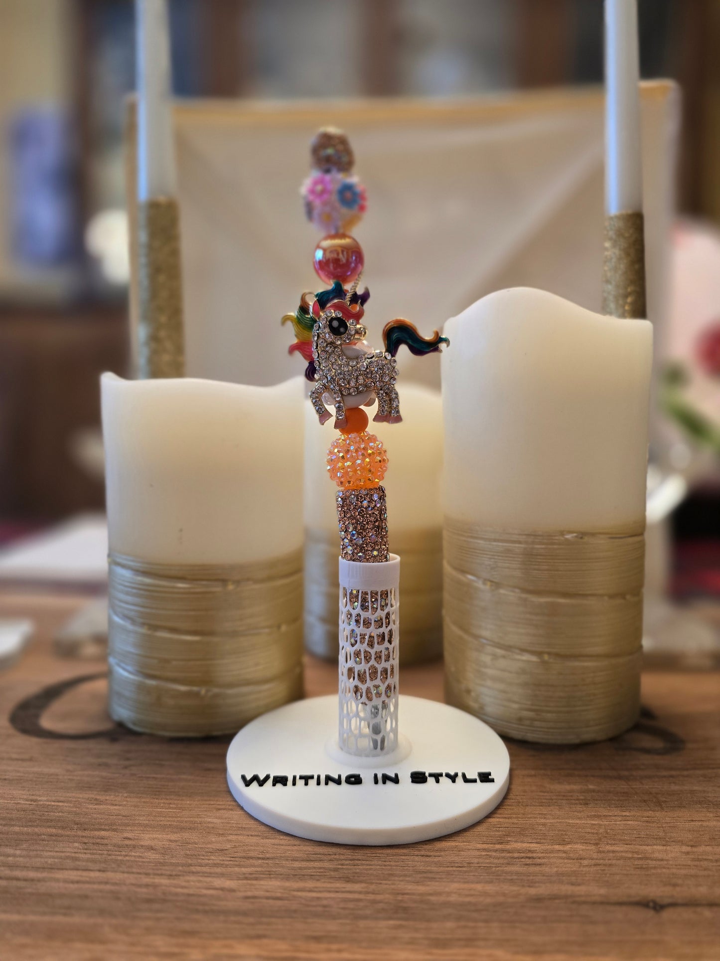 Collector's Rainbow Unicorn Luxe Beaded Pen – Whimsical Heirloom