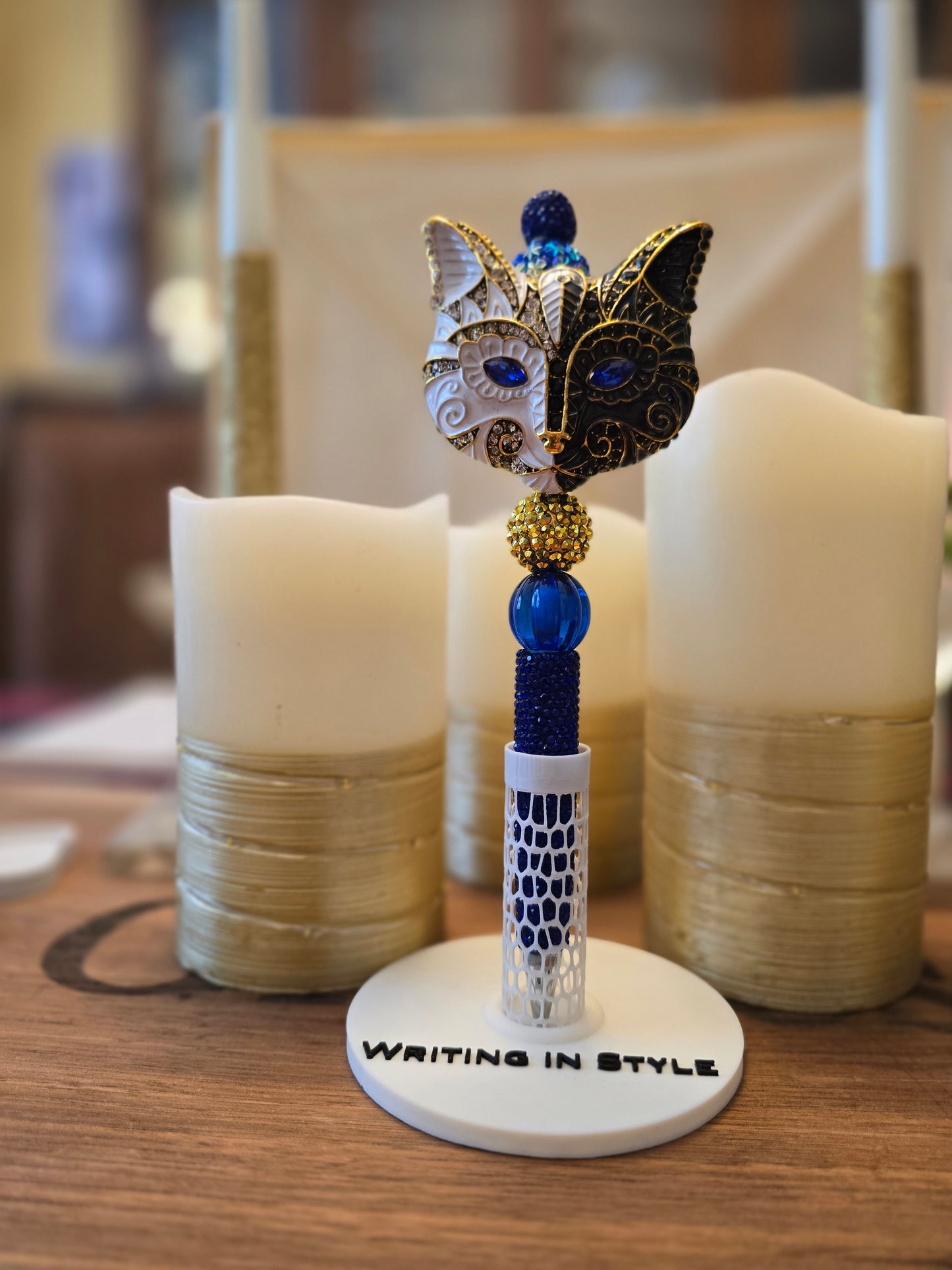 Collector's Midnight Masquerade Luxe Beaded Pen – Statement Couture Style