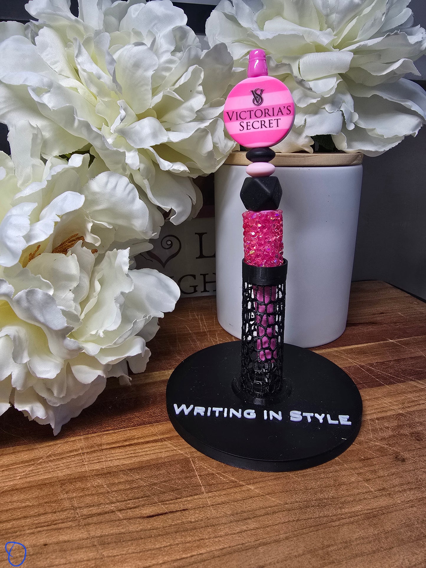 Pink & Black Glam Luxe Beaded Pen – Bold Boutique Style