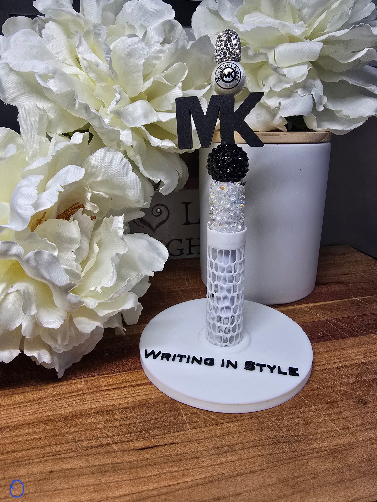 Monochrome Initial Beaded Pen