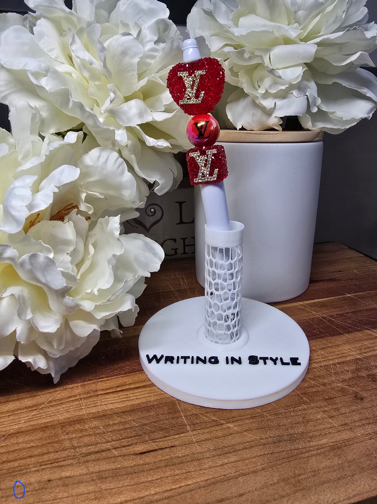 Crimson Icon Luxe Beaded Pen – Red Crystal Statement Design