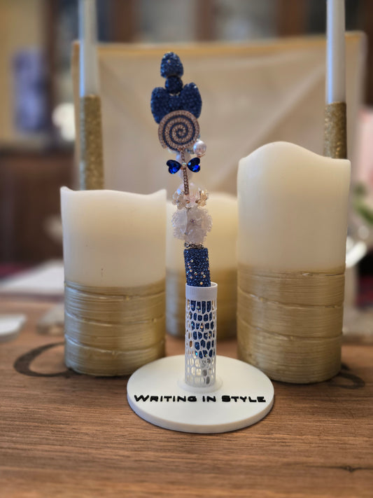 Collector's Blue Crystal Lollipop Beaded Pen