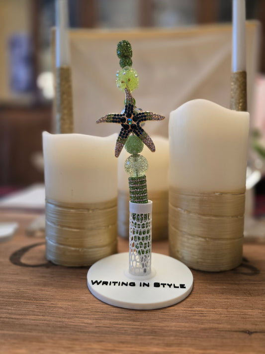 Collector's Emerald Starfish Beaded Pen – Coastal Luxe