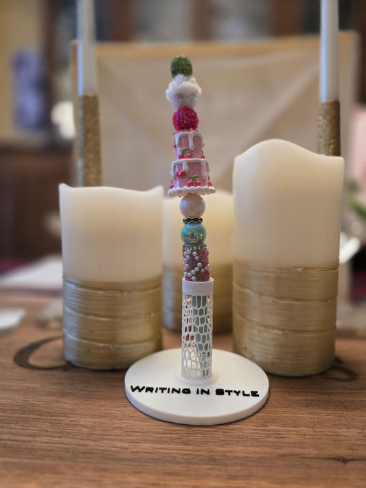 Collector's Celebration Cake Beaded Pen – Sweet Elegance