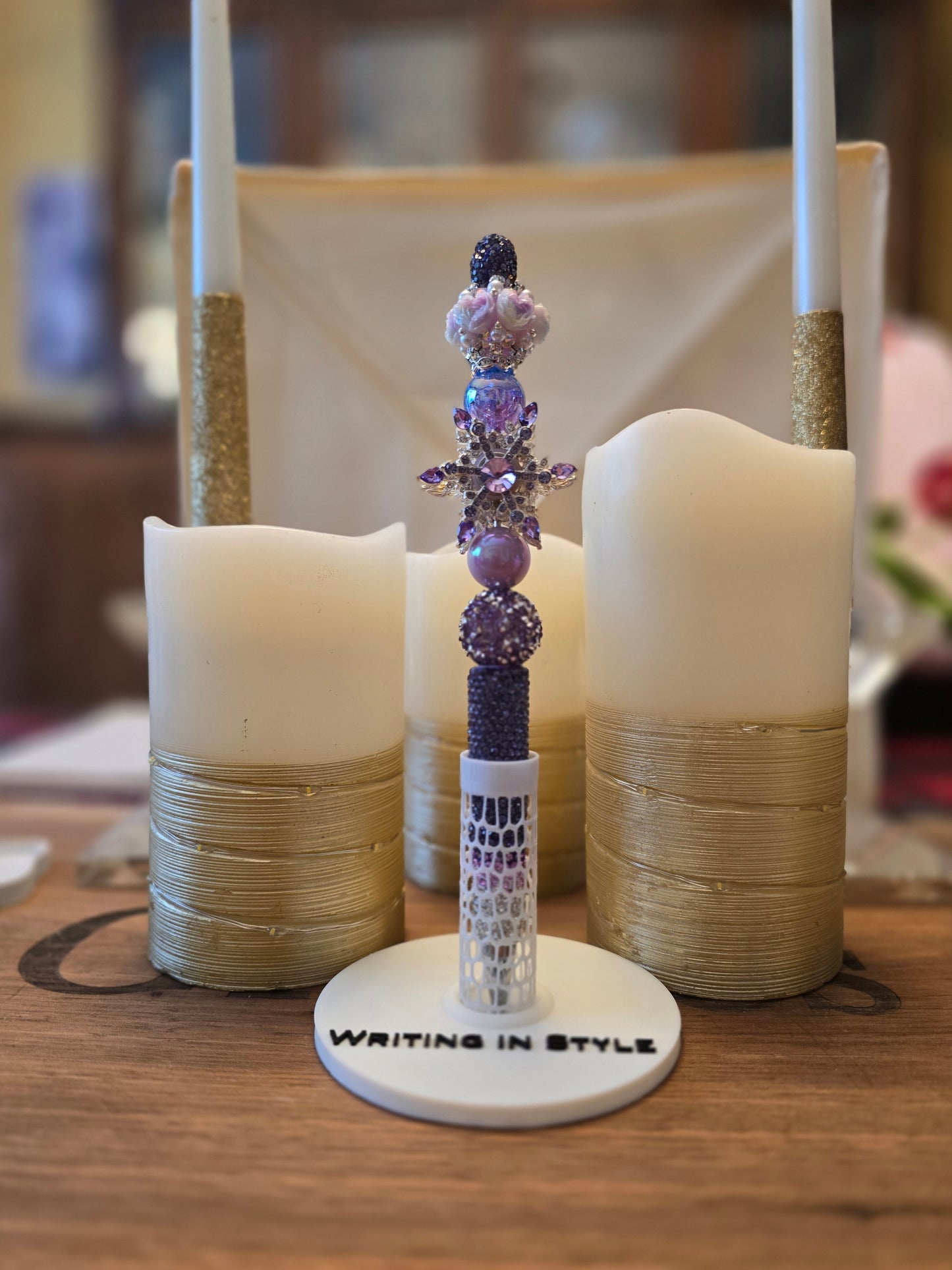 Collector's Amethyst Star Heirloom Beaded Pen