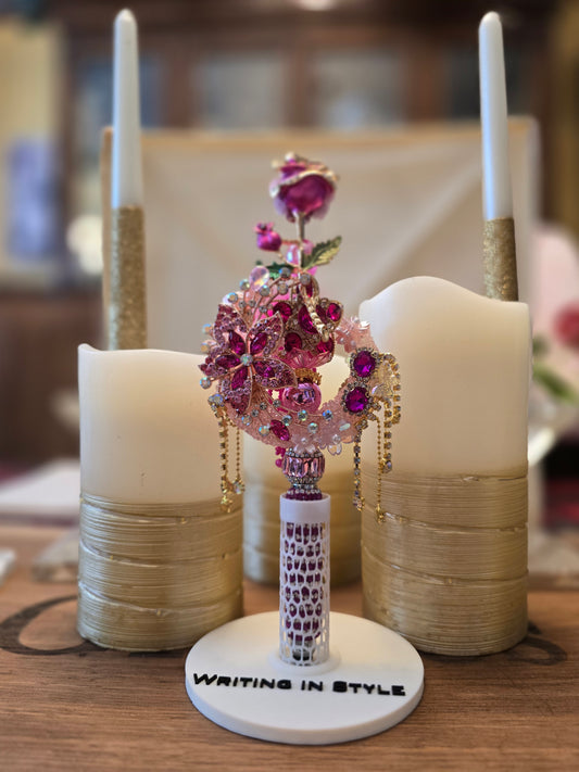 Collector's Rose Éclat Luxe Floral Beaded Pen – Romantic Couture Style