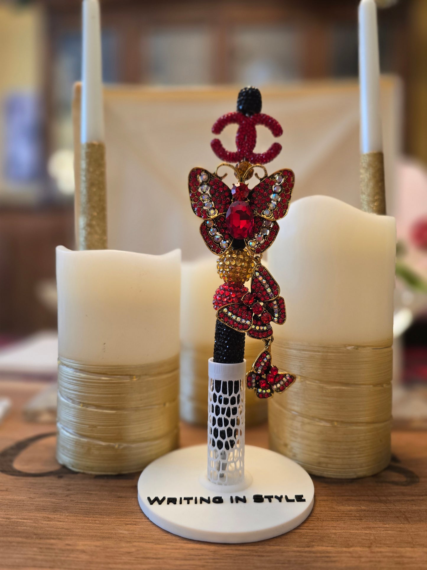 Collector's Crimson Butterfly Luxe Beaded Pen – Couture Romance