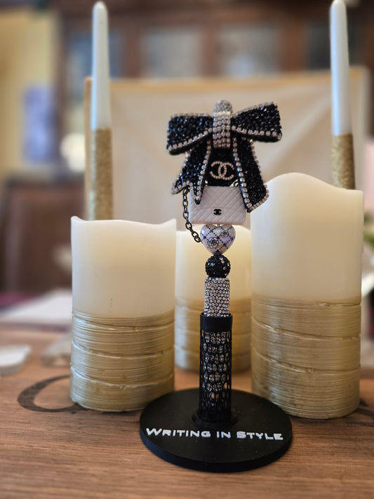 Collector's Black Bow Couture Luxe Beaded Pen – Fashion House Style