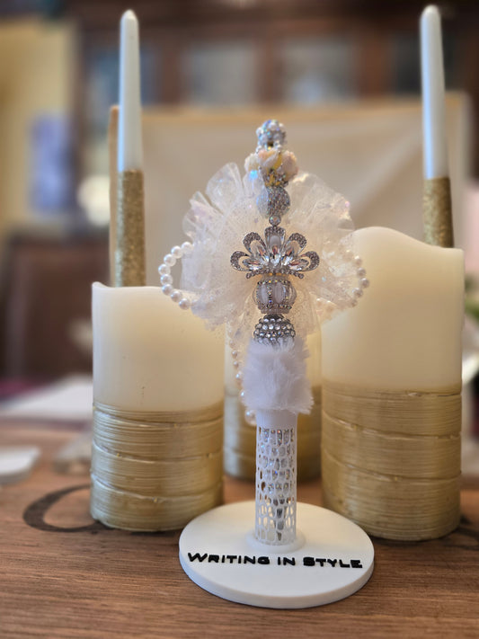 Collector's Ethereal Crown Luxe Beaded Pen – Bridal Couture Style