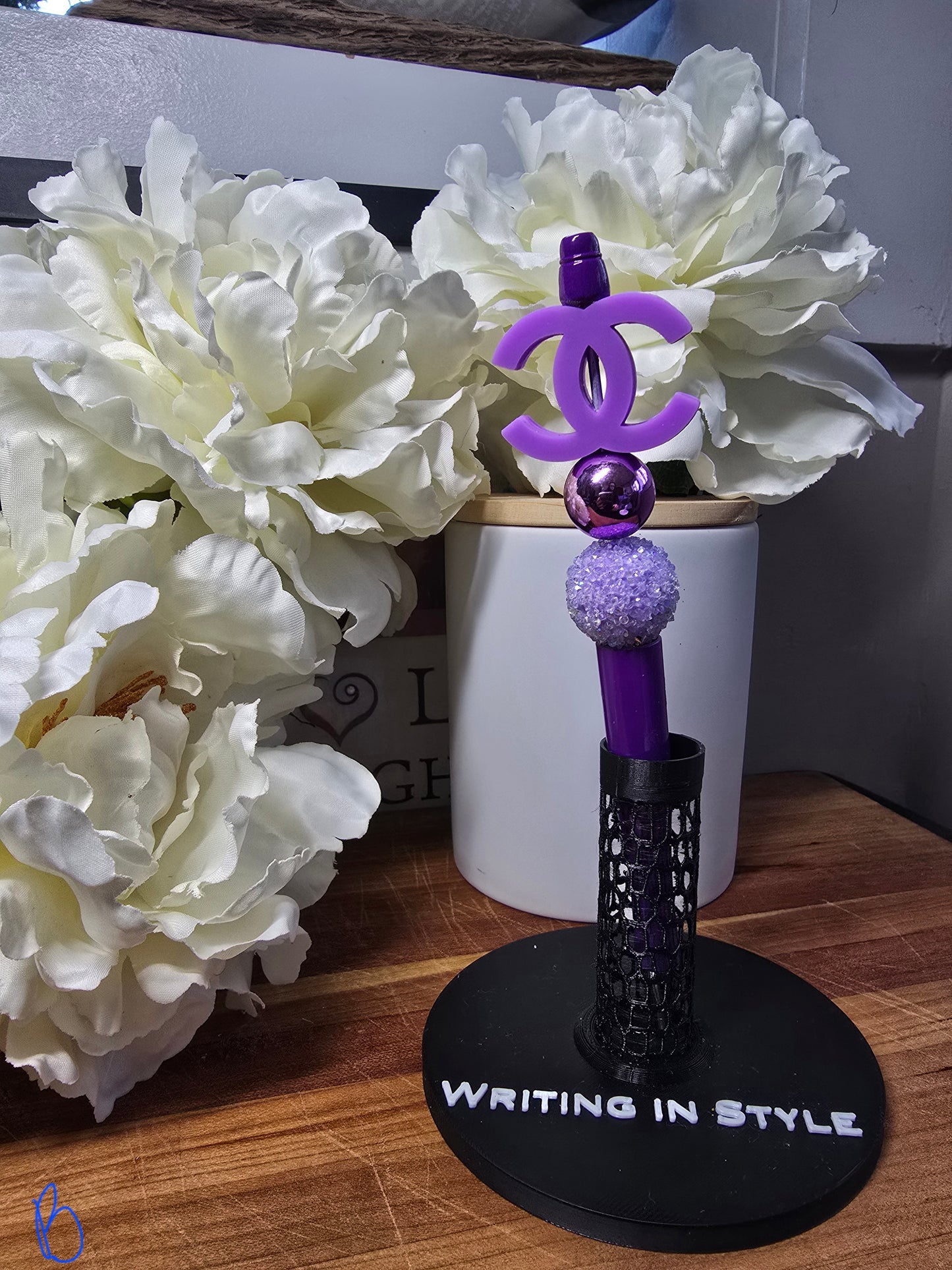 Amethyst Icon Luxe Beaded Pen – Rich Purple Statement Design