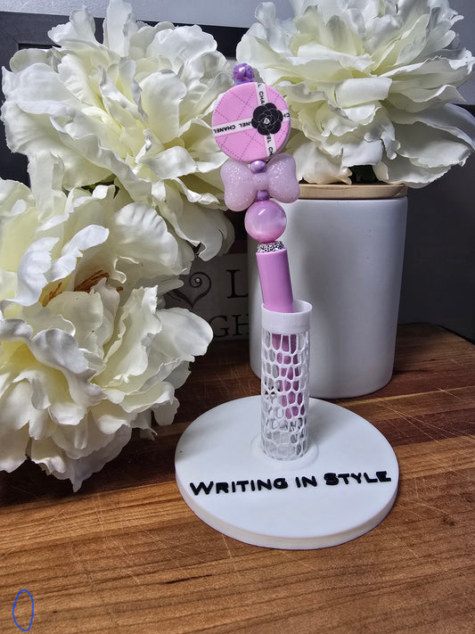 Blush Bow Luxe Beaded Pen – Fashion-Inspired Pink Elegance
