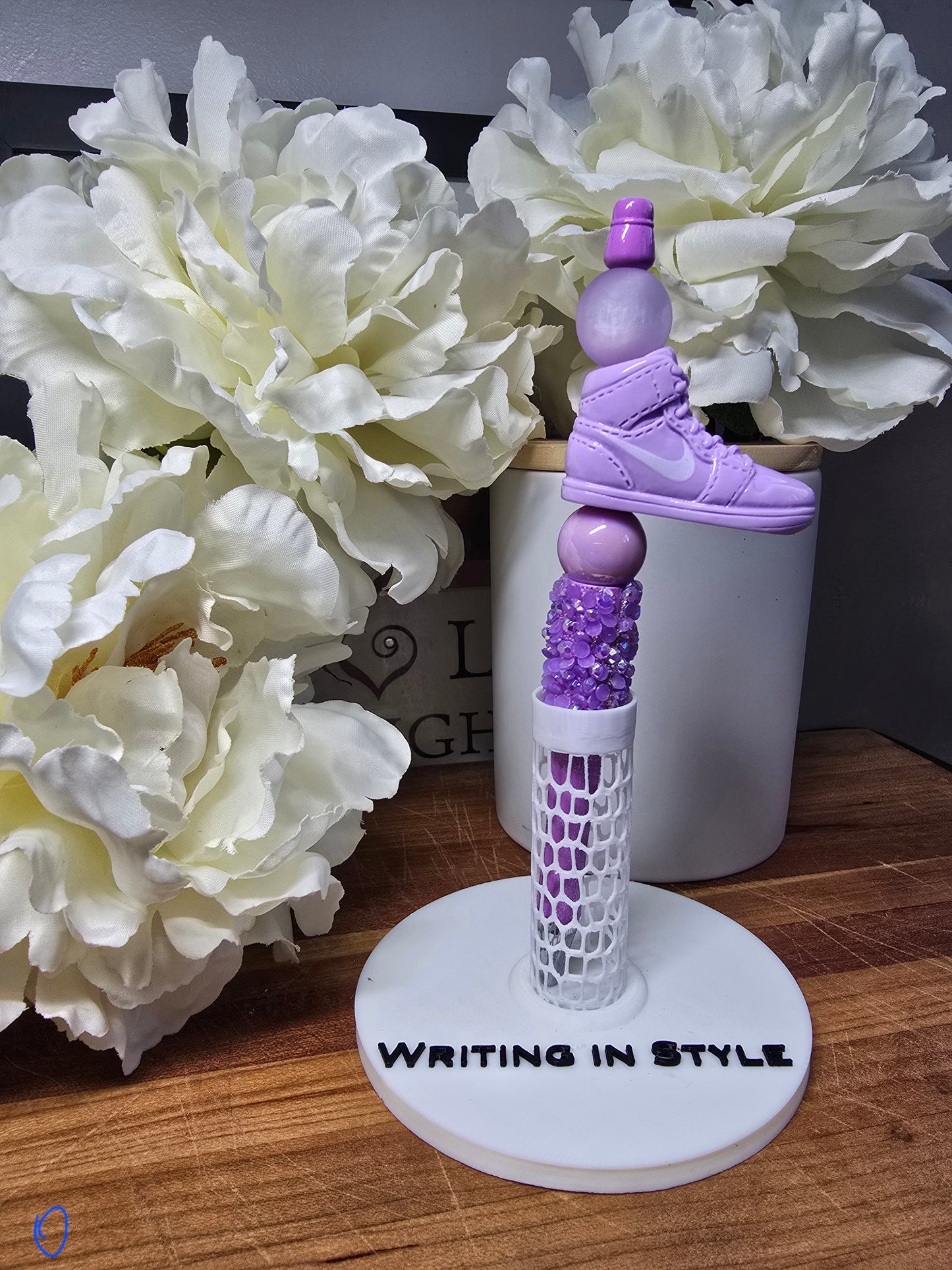 Sneaker-Inspired Lavender Beaded Pen – Street Style Statement Pen