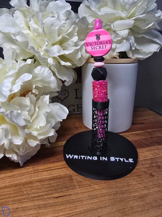 Pink & Black Glam Luxe Beaded Pen – Bold Boutique Style