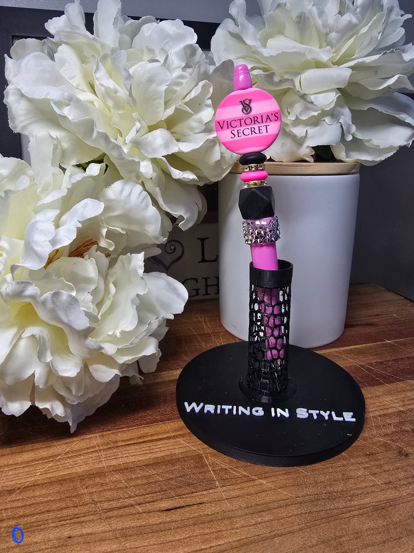 Pink & Black Glam Beaded Pen – Bold Boutique Style