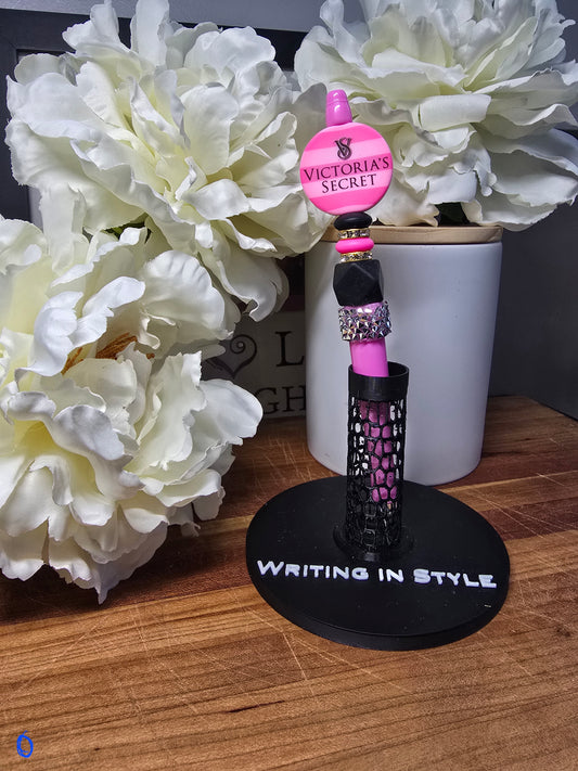 Pink & Black Glam Beaded Pen – Bold Boutique Style