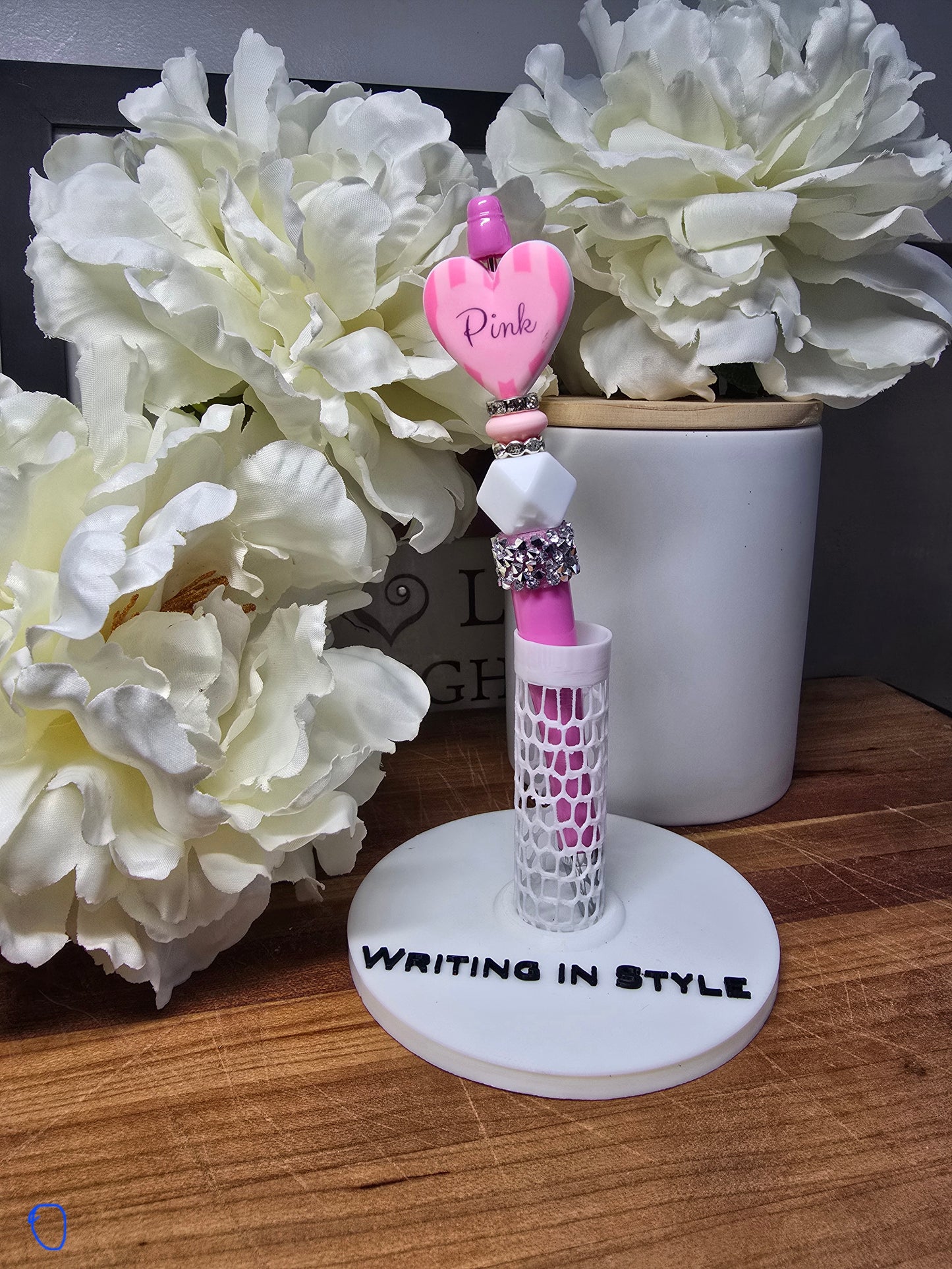 Pink Heart Beaded Pen – Soft Glam Statement