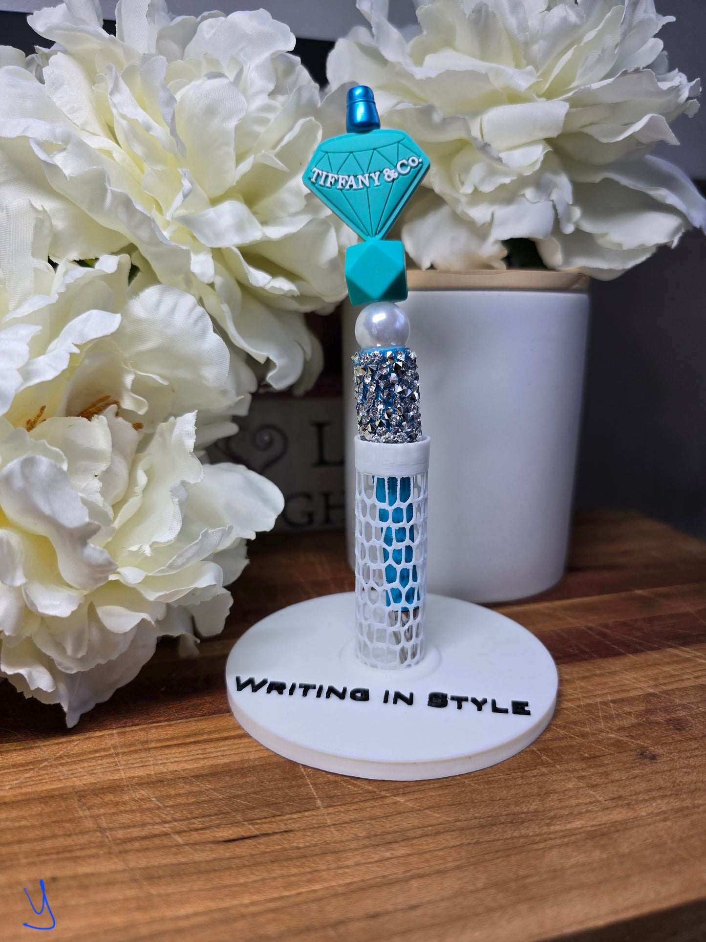 Iconic Blue Diamond Beaded Pen