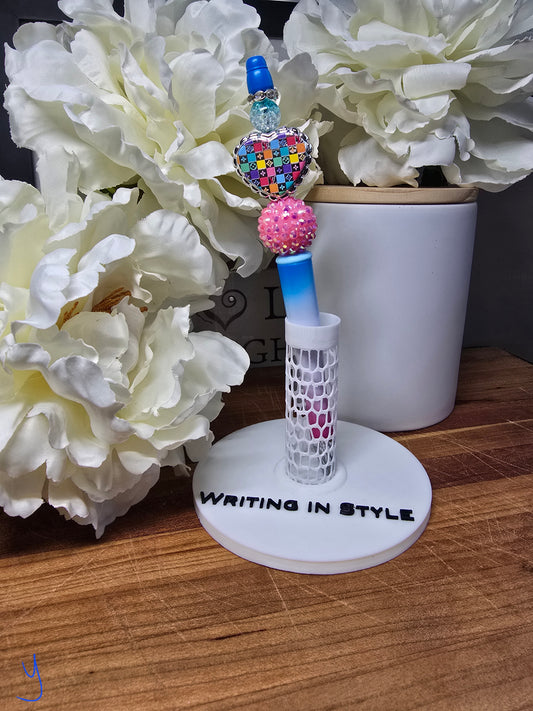 Checkered Heart Pop Statement Pen