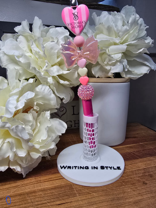 Pink Boutique Heart Beaded Pen – Feminine Glam Gift