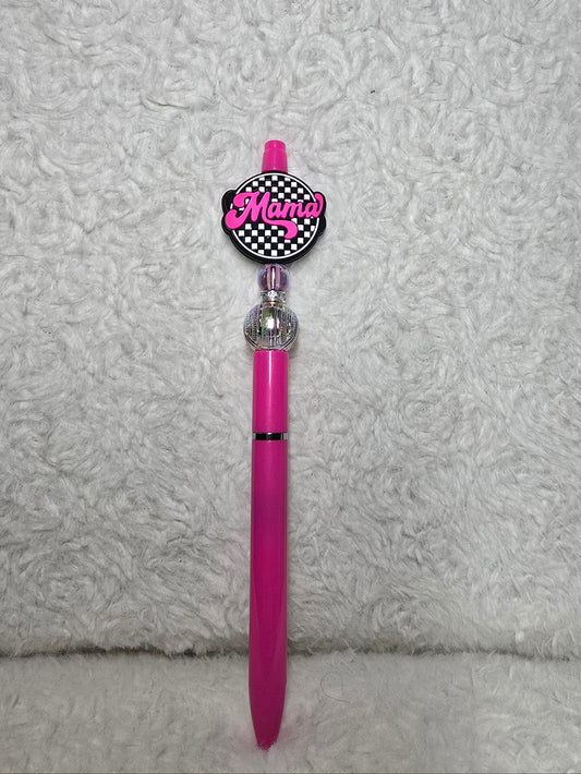 Mama Checkered Beaded Pen