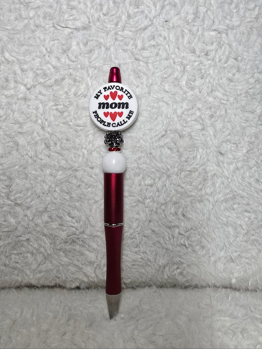 My Favorite People Call Me Mom Beaded Pen