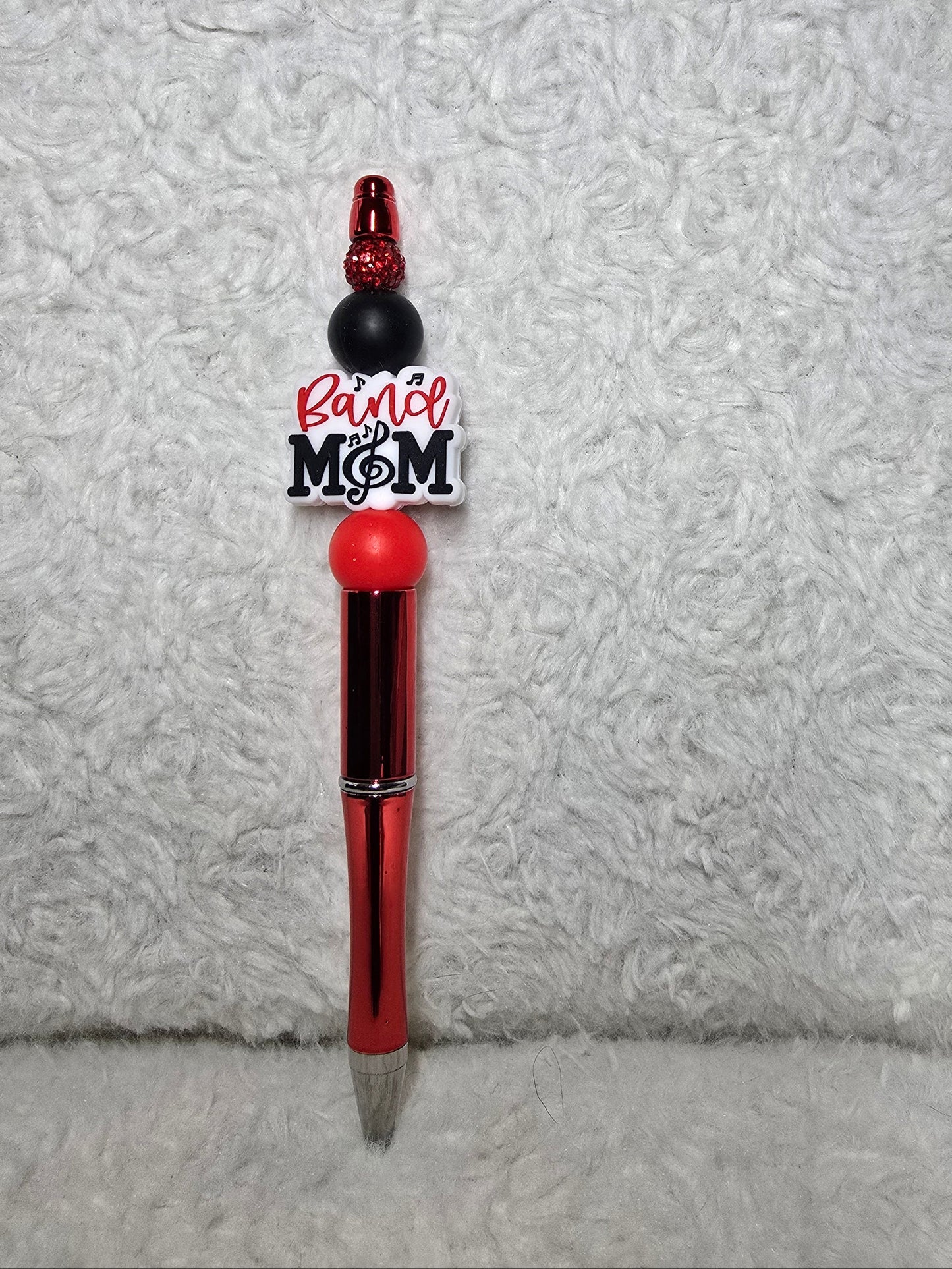 Band Mom Beaded Pen – Classic Red