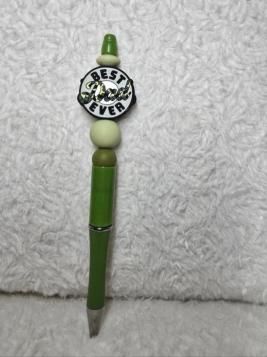 Best Dad Ever Beaded Pen – Classic Green