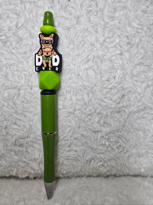 Best Dog Dad Ever Beaded Pen – Green