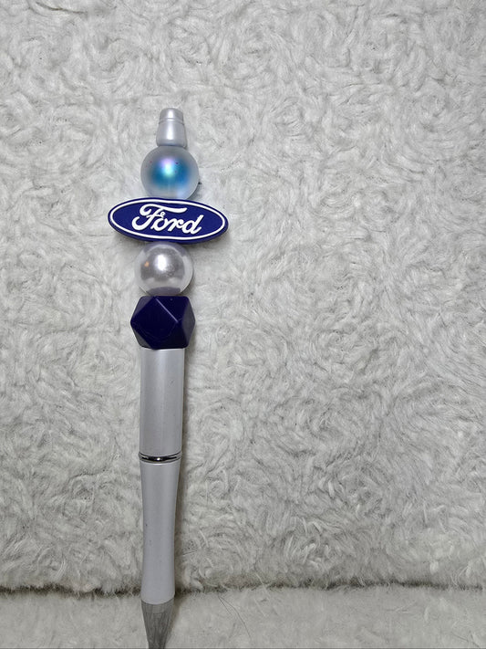 Ford Classic Beaded Pen – Silver & Navy