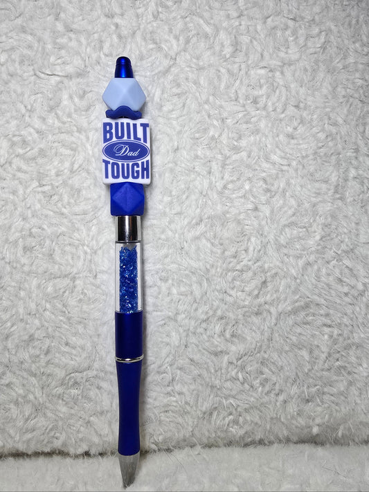 Built Tough Dad Beaded Pen – Blue Crystal