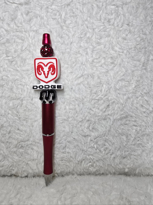 Dodge-Inspired Beaded Pen – Crimson Power